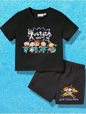 Nickelodeon Rugrats Black Graphic Kids Matching Set